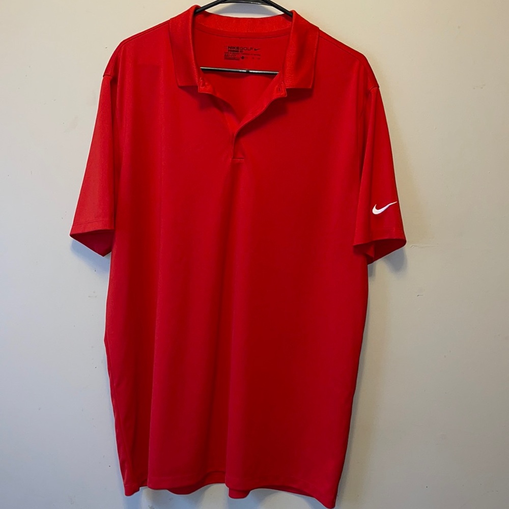 Nike golf red dri fit polo